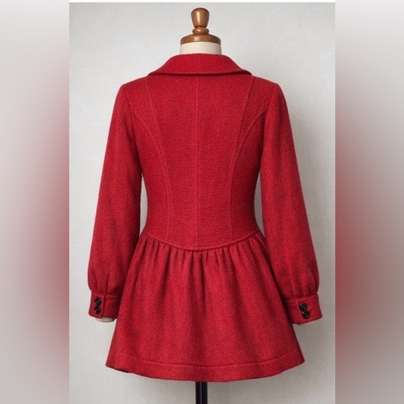 Free People Red Wool Coat Size S - Romantic/ Boho style - Picture 2 of 5